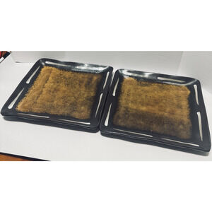Joseph Abboud SOLARIS 10” Square Dinner Plates Set of 2 Brown Dishes
